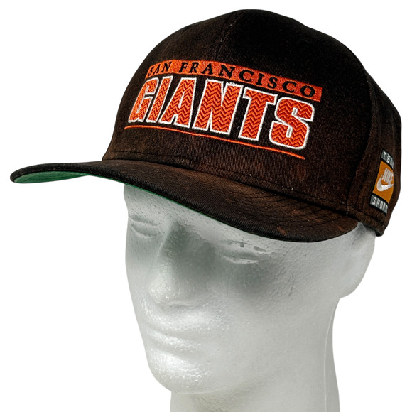 Nike San Francisco SF Giants Hat Baseball Cap Script Spellout Snapback MLB Black - Picture 1 of 9